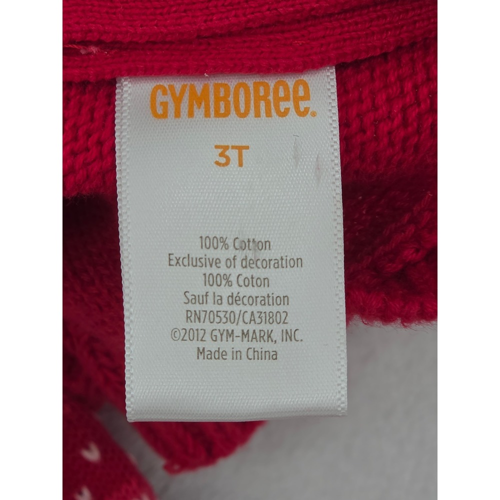 Gymboree Girls 3T Red Sweater Dress Holiday Christmas Fair Isle Snowflake Ruffle - Picture 3 of 3